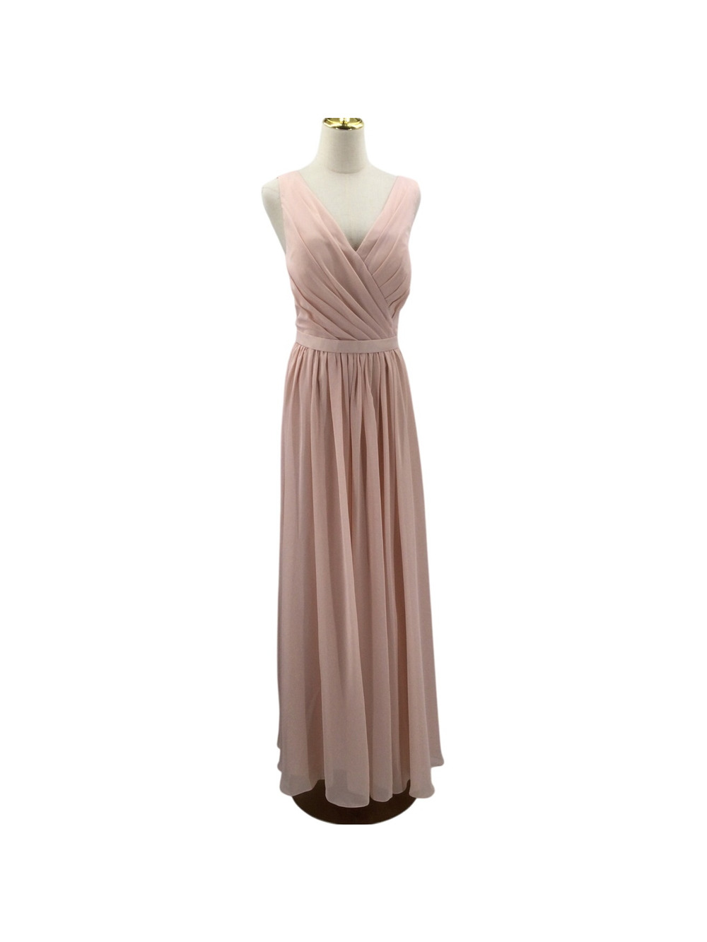 AW BRIDAL 8 M pink blush chiffon Gwyneth formal bridesmaid  maxi dress NEW 0B12